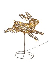 Lights4fun Brown Rattan Light Up Leaping Bunny - Image 4 of 4