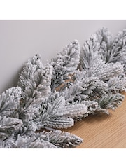 Lights4fun 1.5m Pre Lit Snowy Christmas Garland - Image 3 of 4
