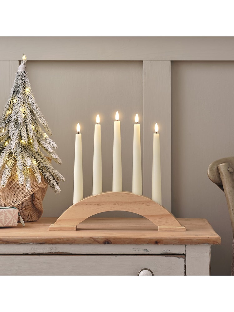 Lights4fun Silver TruGlow® LED Taper Candle Bridge - Image 1 of 2