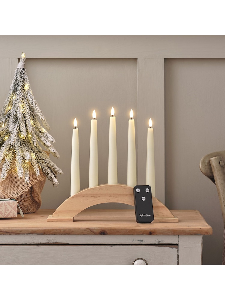 Lights4fun Silver TruGlow® LED Taper Candle Bridge - Image 2 of 2