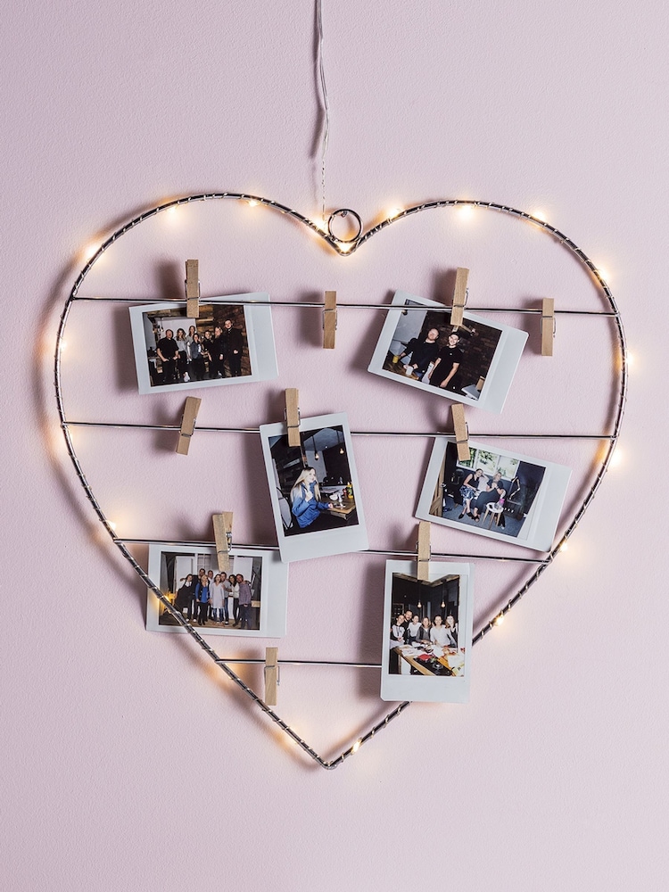 Lights4fun Silver Micro Light Heart with Pegs - Image 1 of 2