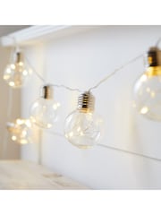 Lights4fun Clear 10 Silver Micro Battery Festoon Lights - Image 1 of 1