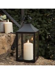 Lights4fun 45cm Albury Black Garden Lantern with TruGlow Candle - Image 2 of 4