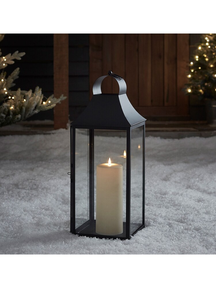 Lights4fun 45cm Albury Black Garden Lantern with TruGlow Candle - Image 4 of 4