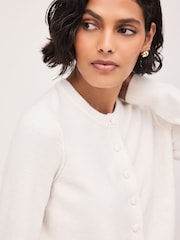 Ecru Supersoft Crew Neck Long Sleeve Cardigan - Image 5 of 5