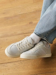White Canvas Lace-Up Skate Trainers - Image 2 of 2