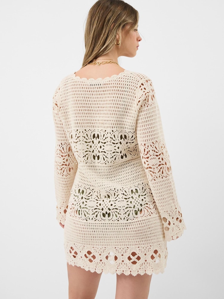 Buy Accessorize Cream Crochet Long Sleeve Cover Up from Next Mexico