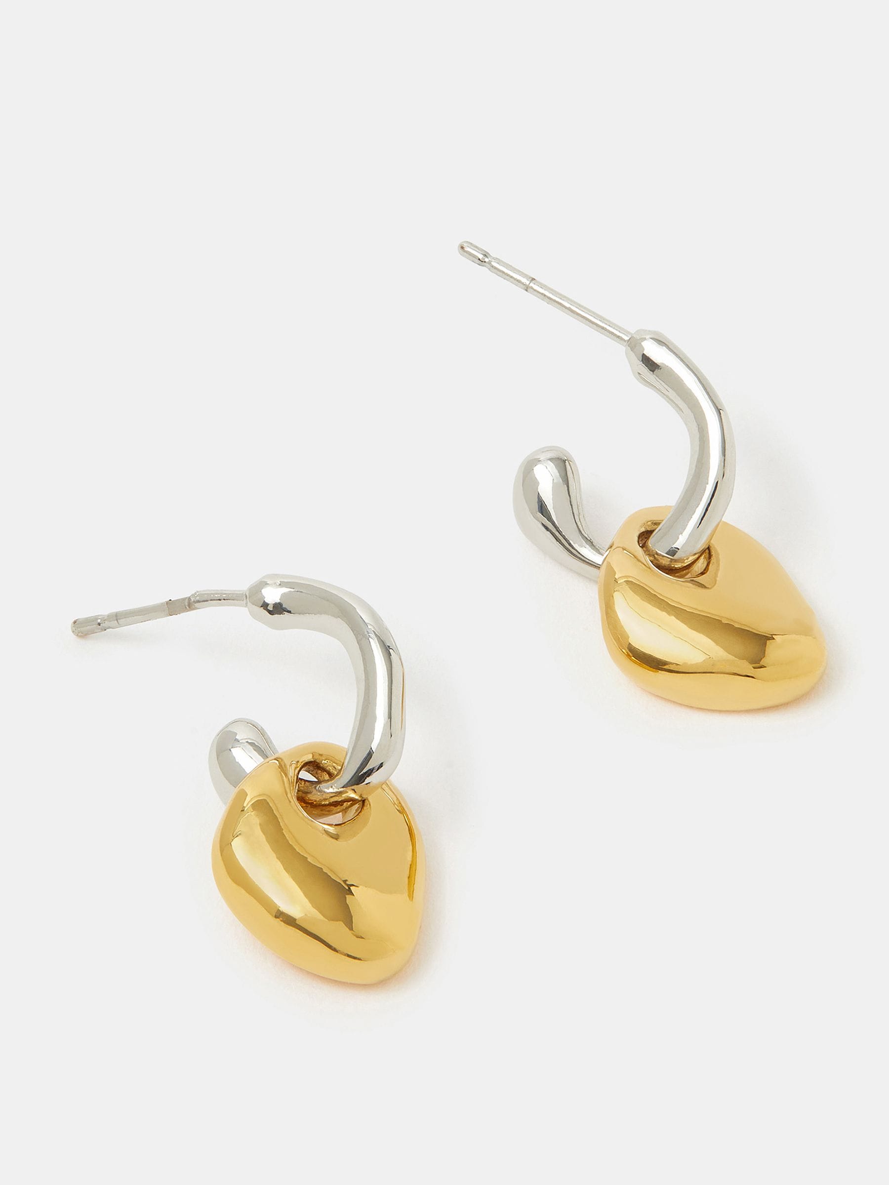 Buy Accessorize Gold Tone Stainless Steel Nugget Drop Hoop