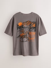 Braun - T-Shirt mit Yellowstone-Grafikprint - Bild 2 von 5