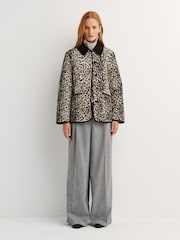 Rixo Nina Leopard Mocha Earla Coat - Image 2 of 7