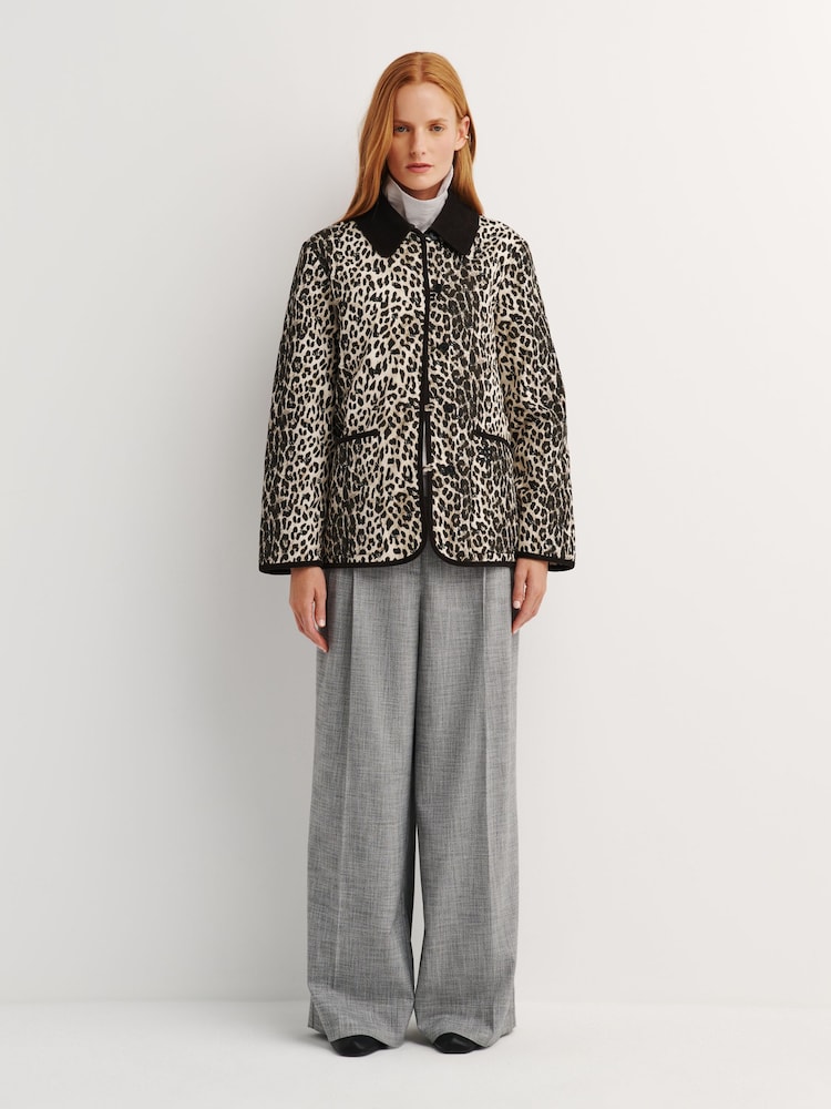 Rixo Nina Leopard Mocha Earla Coat - Image 2 of 7 Rixo Nina Leopard Mocha Earla Coat - Image 2 of 7