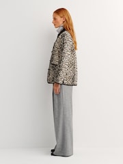 Rixo Nina Leopard Mocha Earla Coat - Image 5 of 7