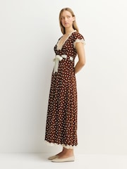 Rixo Layla Dot Brown Marlice Dress - Image 3 of 6