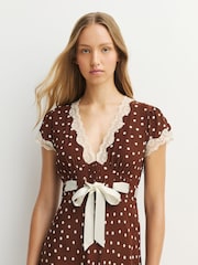 Rixo Layla Dot Brown Marlice Dress - Image 4 of 6