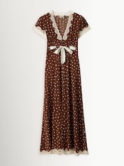 Rixo Layla Dot Brown Marlice Dress - Image 6 of 6