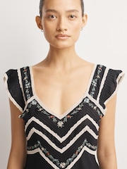 Rixo Bouquet Trail Black Diaz Dress - Image 3 of 5