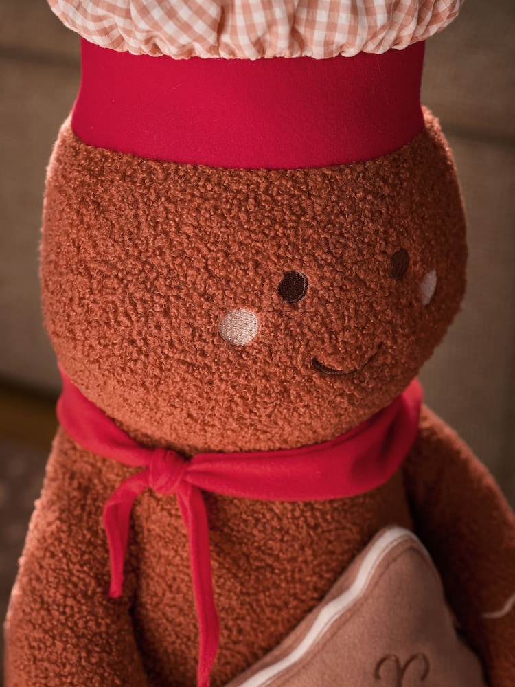Natural Gingerbread Man Plush Christmas Decoration - Image 4 of 4