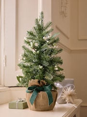 White Frosty Foliage Pre Lit Christmas Tree - Image 2 of 7
