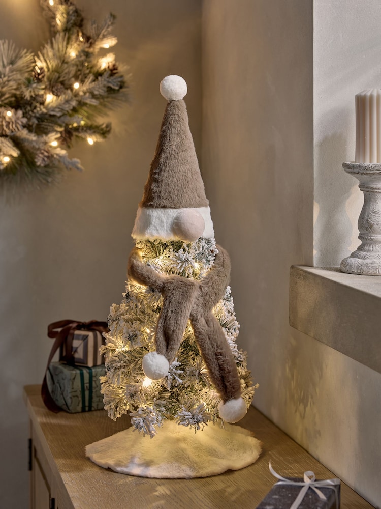 White Novelty Gonk 1.5ft Pre Lit Christmas Tree - Image 1 of 3