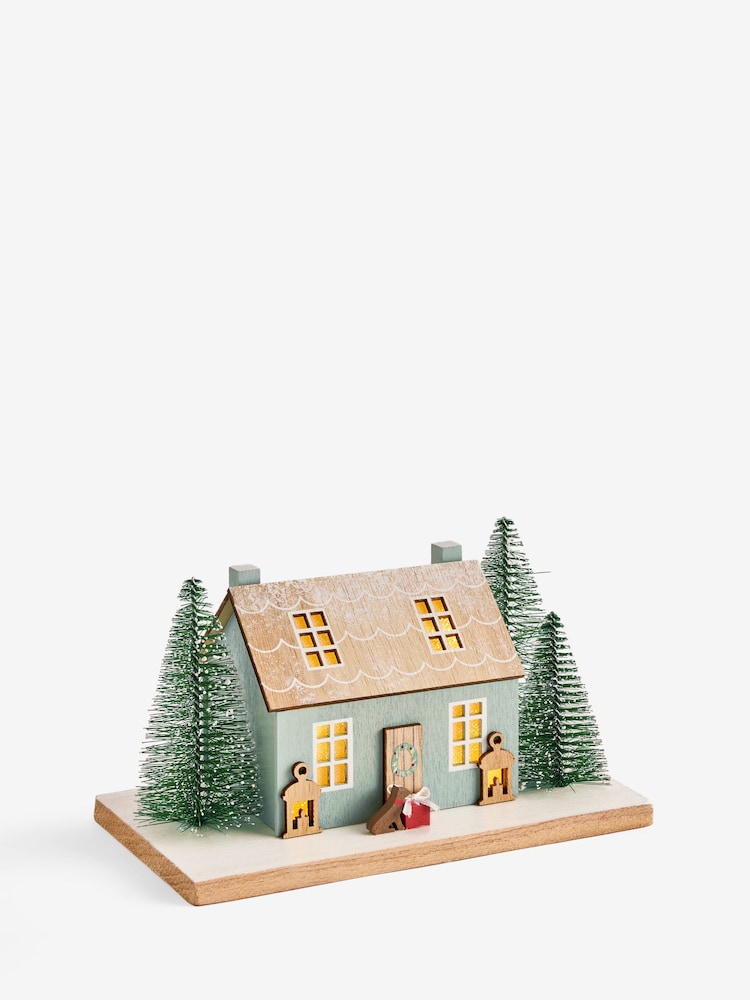 Green Lit Cosy House Christmas Ornament - Image 4 of 4