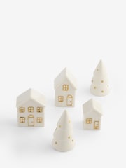 5 Pieces 미니 세라믹 집 장면 - 3의 이미지 2