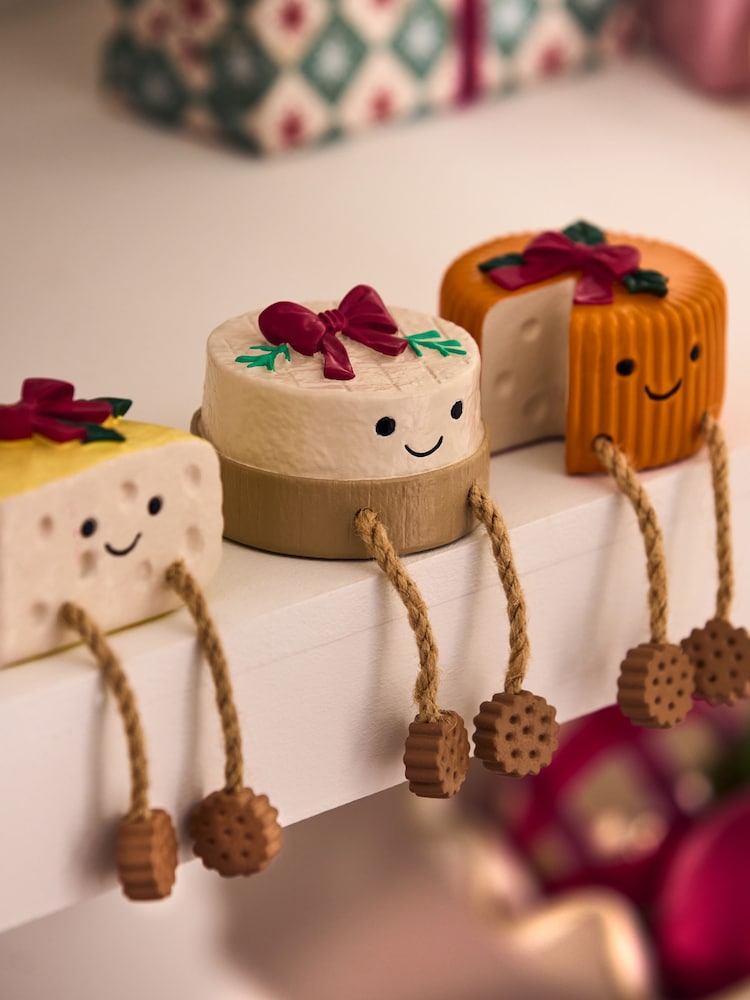 Set of 3 Natural Cheese Christmas Ornaments - Image 2 of 3