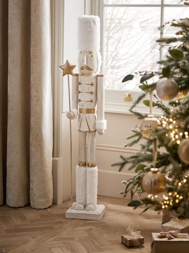 White Wooden Nutcracker Christmas Ornament - Image 2 of 8