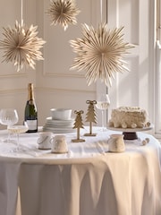 Set of 3 White Starburst Paper Hanging Decorations - Image 2 of 5