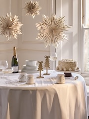 Set of 3 White Starburst Paper Hanging Decorations - Image 3 of 5