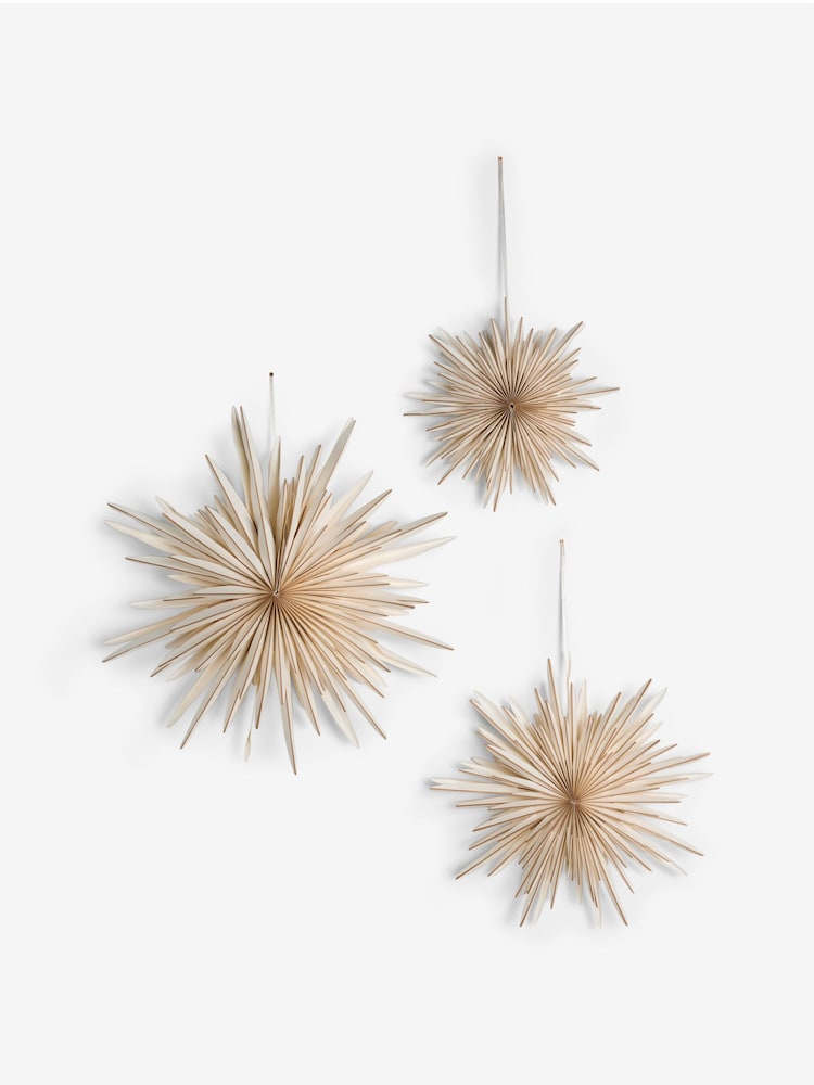 Set of 3 White Starburst Paper Hanging Decorations - Image 5 of 5