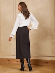 Love & Roses Black Tailored Contrast Tipping Pencil Skirt - Image 5 of 5