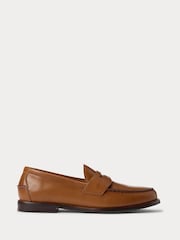 Polo Ralph Lauren Tan Brown Alston Leather Penny Loafers - Image 1 of 5