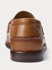 Polo Ralph Lauren Tan Brown Alston Leather Penny Loafers - Image 3 of 5