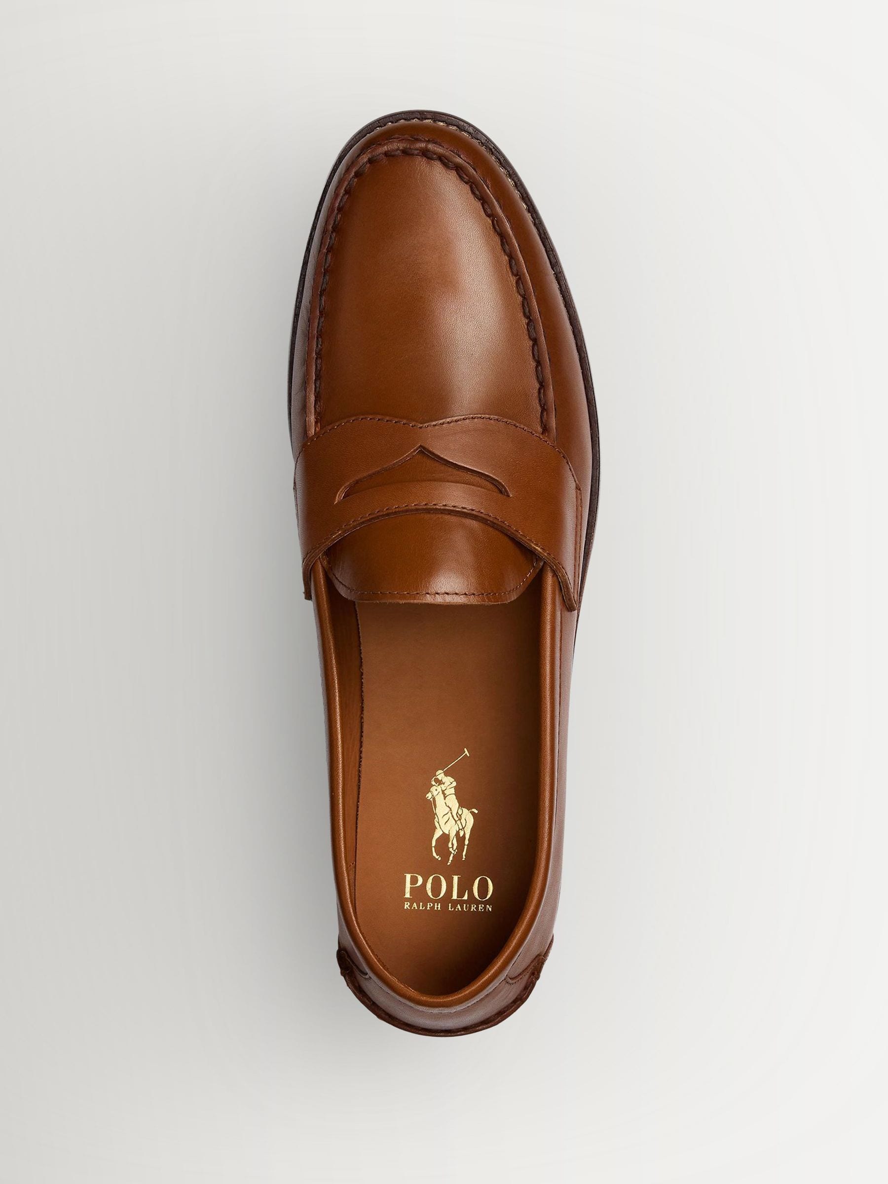 Buy Polo Ralph Lauren Tan Brown Alston Leather Penny Loafers from