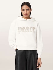 AllSaints White Peace Pippa Hoodie - Image 1 of 9