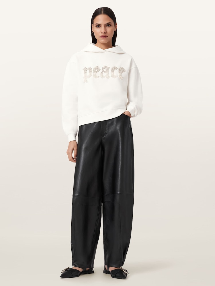 AllSaints White Peace Pippa Hoodie - Image 2 of 9 AllSaints White Peace Pippa Hoodie - Image 2 of 9