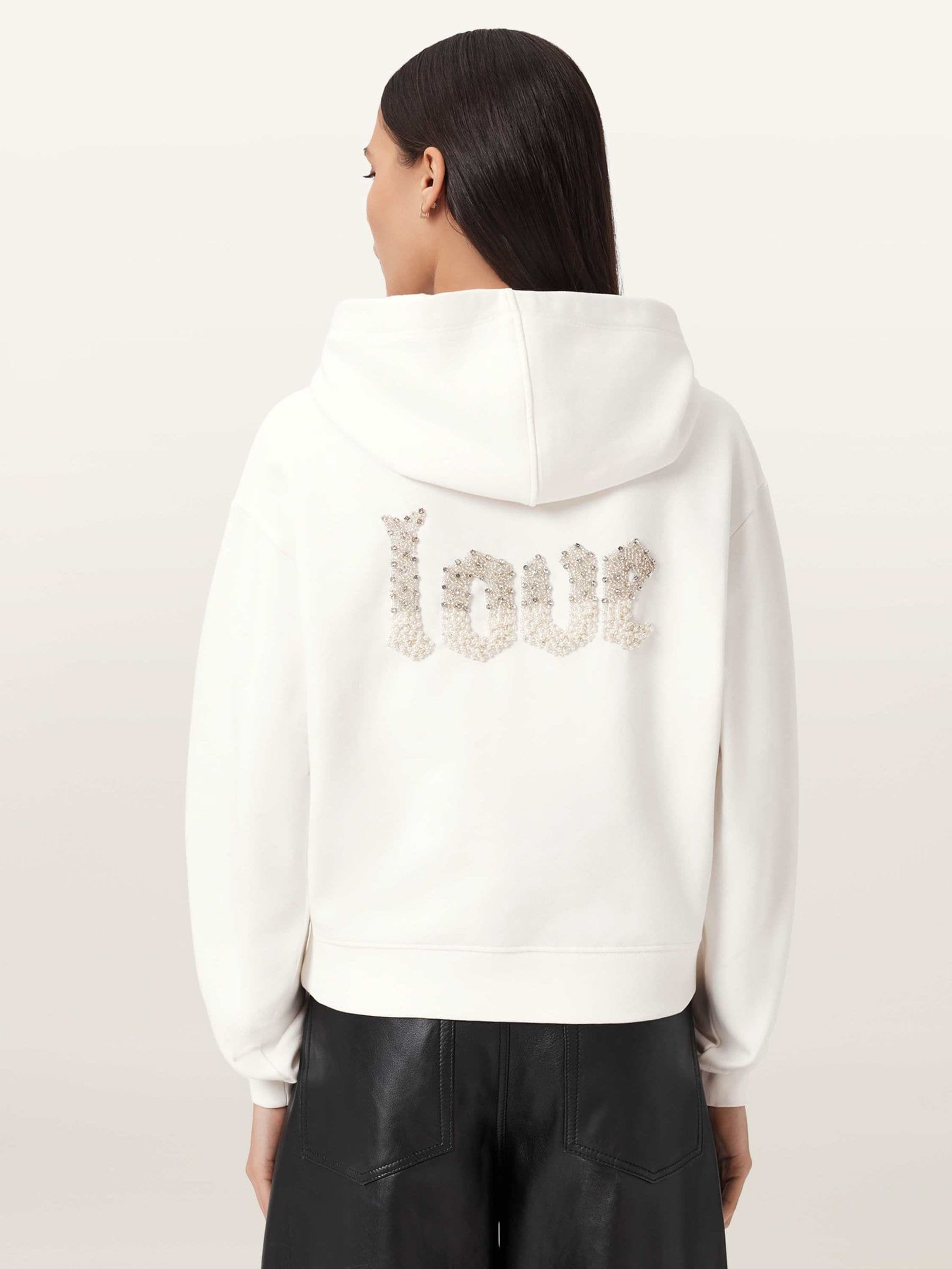 Buy AllSaints White Peace Pippa Hoodie from Next USA