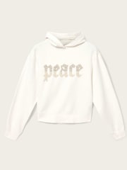 AllSaints White Peace Pippa Hoodie - Image 8 of 9