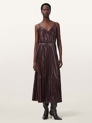 AllSaints Red Spark Crew Neck Dress - Image 1 of 9