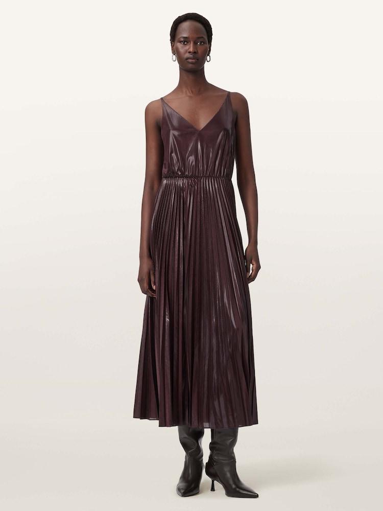 AllSaints Red Spark Crew Neck Dress - Image 1 of 9 AllSaints Red Spark Crew Neck Dress - Image 1 of 9