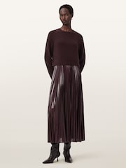 AllSaints Red Spark Crew Neck Dress - Image 2 of 9