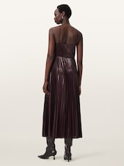 AllSaints Red Spark Crew Neck Dress - Image 6 of 9