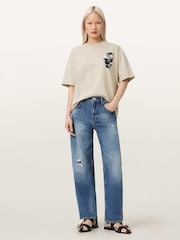 AllSaints White Snakehead Etta T-Shirt - Image 2 of 9