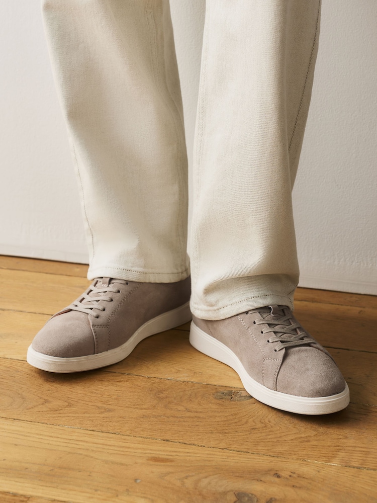 Grey Smart Casual Suede Longline Trainers - Image 1 of 7