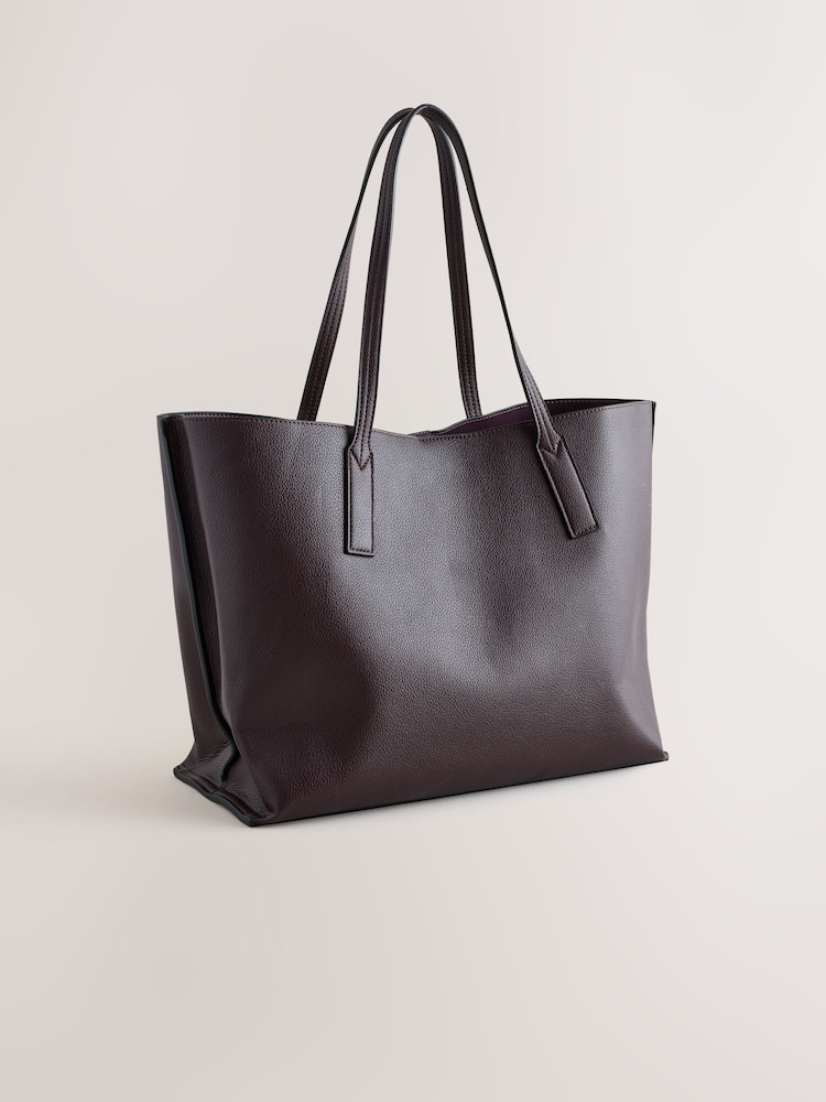Berry Red Structured Tote Bag - Image 2 of 5