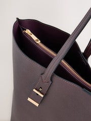 Berry Red Structured Tote Bag - Image 4 of 5