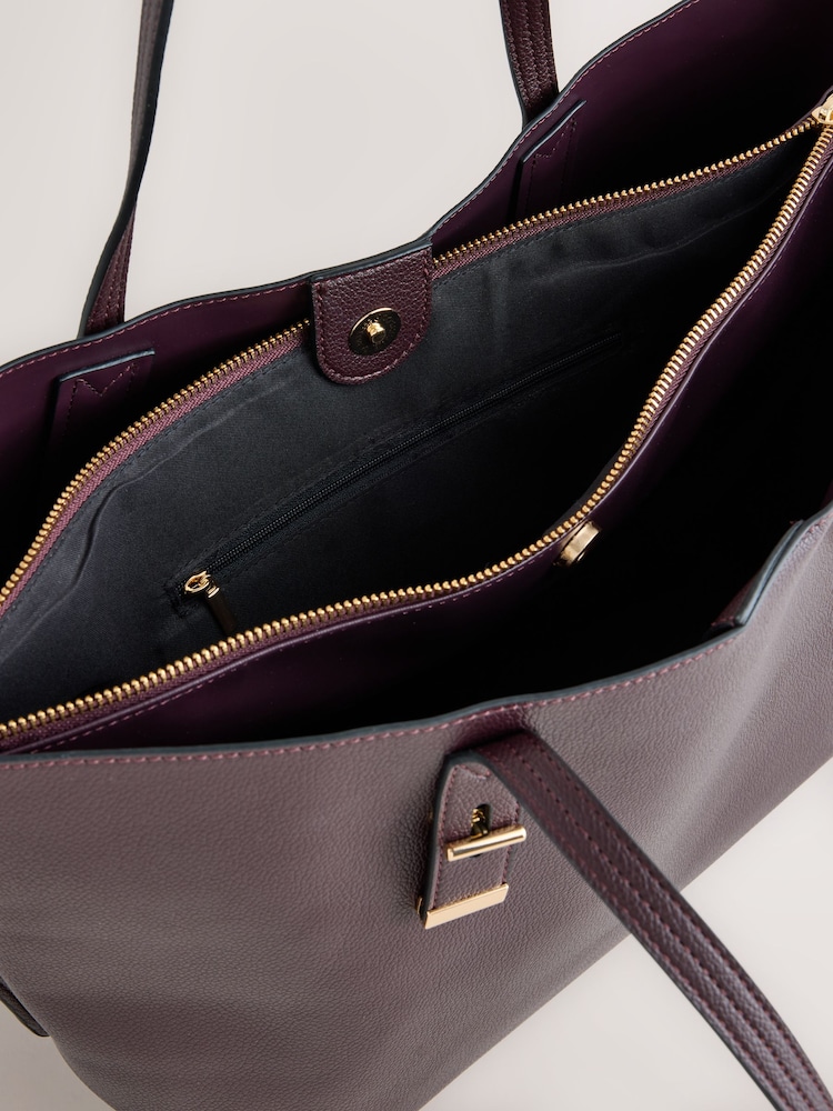 Berry Red Structured Tote Bag - Image 5 of 5