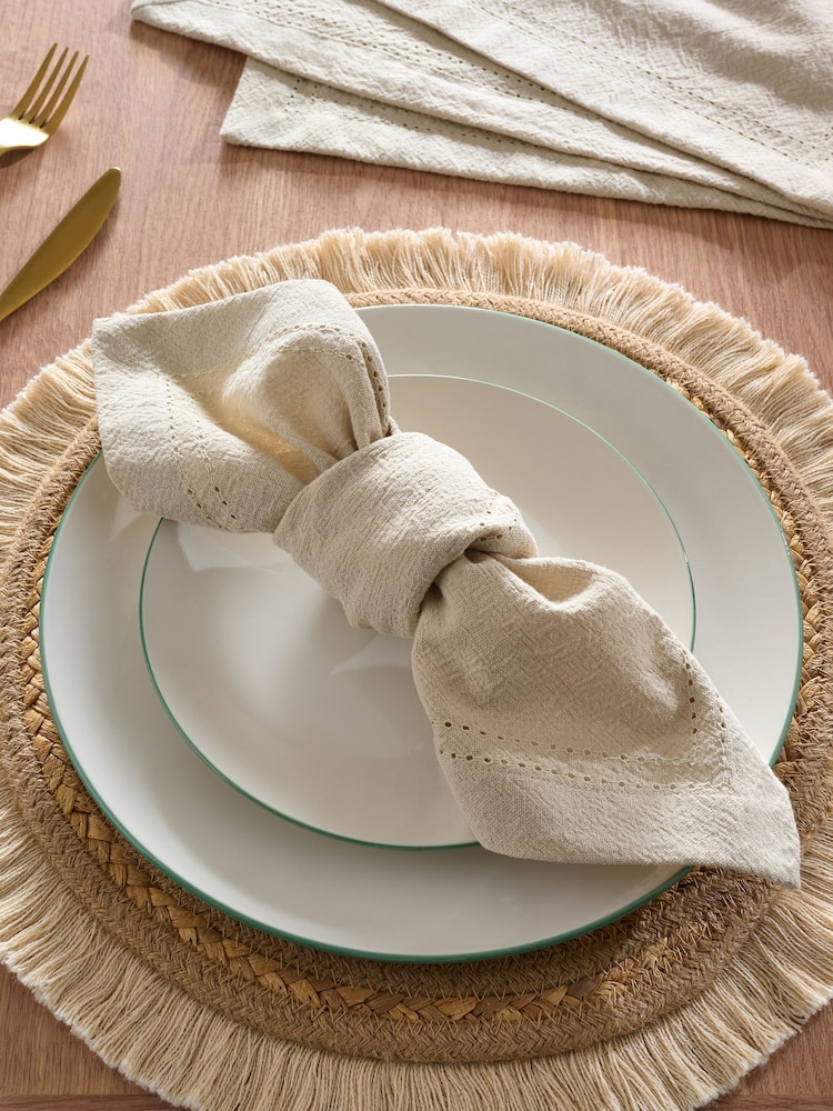 Natural Washed Cotton Set of 4 Napkins - Image 1 of 3 Natural Washed Cotton Set of 4 Napkins - Image 1 of 3