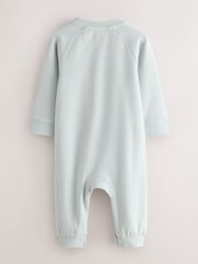 Baker by Ted Baker Green/Ecru Romper and Hat 3 Piece Set - Image 5 of 11