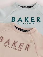 Baker by Ted Baker Green/Ecru Romper and Hat 3 Piece Set - Image 7 of 11